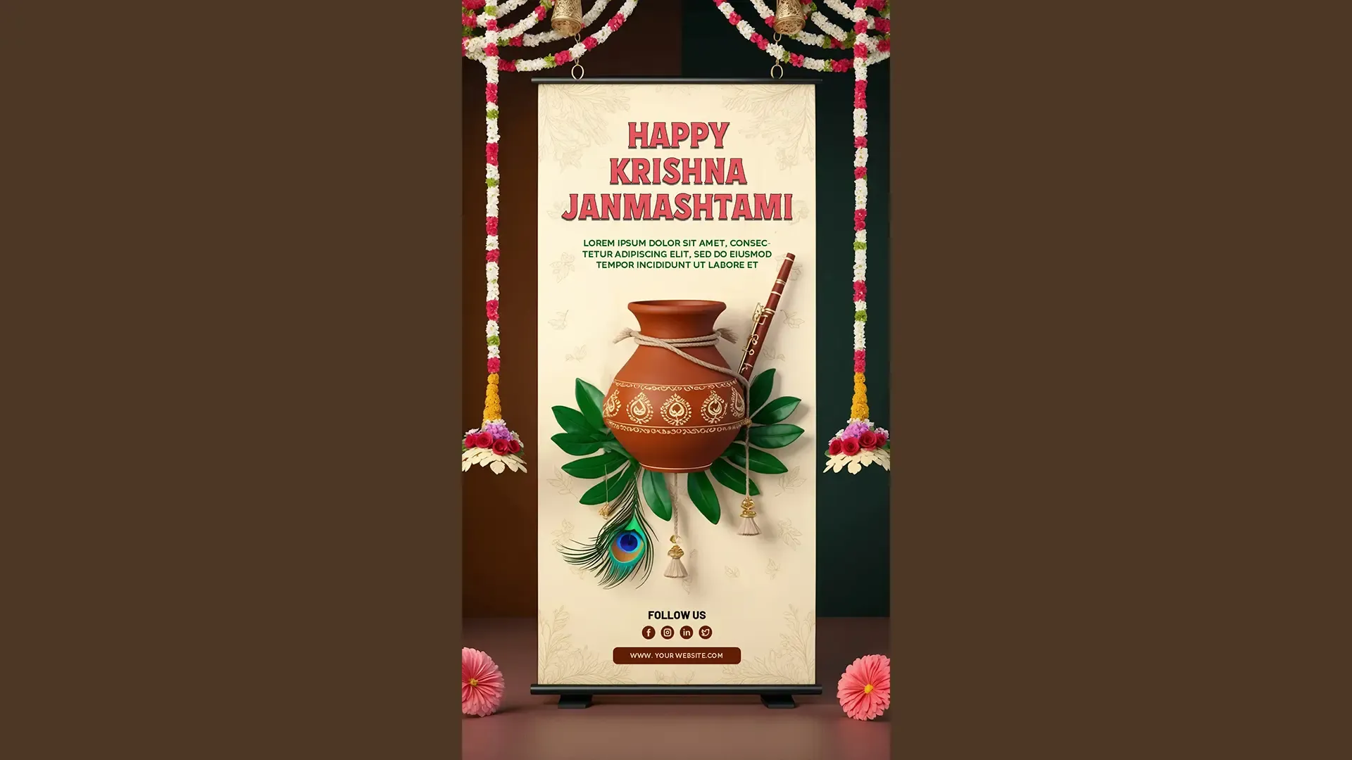 Instagram Story PSD Template for Krishna Janmashtami Festival image